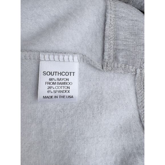 SOUTHCOTT Short Sleeve Sweatshirt Dress Mixed Media Gray Casual Loungewear L - Picture 6 of 13